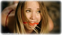 Free bondage video Lil Missy rope bondage, ballgag, barefoot, satin, blonde, hogtie, silk, lingerie, dirty feet, dungeon