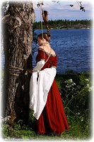 Free bondage photo Pling rope bondage, barefoot, medieval, outdoor