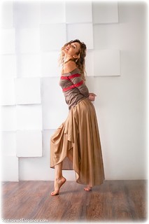 Bondage photo pic picture Delta barefoot, blonde, blouse, skirt, ungagged, rope bondage
