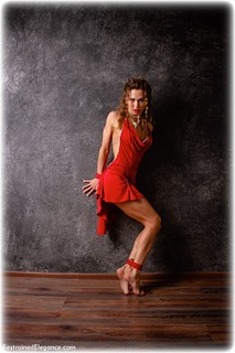 Bondage photo pic picture Delta rope bondage, barefoot, brunette, dress, ungagged