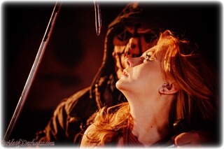 Bondage photo pic picture Scarlett Foxett rope bondage, horror, blouse, skirt, boots, nude, outdoor, crotch rope, redhead