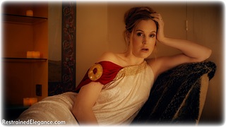Bondage photo pic picture Ariel Anderssen rope bondage, barefoot, bastinado, historical, blonde, humiliation, melodrama, cloth gag, corporal punishment, cosplay, dress, foot torture
