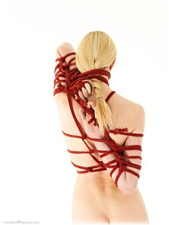 Bondage photo pic picture Ariel Anderssen gag, rope bondage, rope gag, barefoot, nude