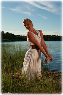 Bondage photo pic picture Ariel Anderssen rope bondage, barefoot, outdoor