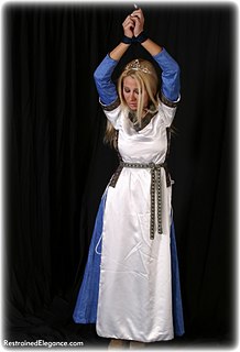 Bondage photo pic picture Petra Morgan and Belle rope bondage, girlgirl, barefoot, satin, boots, silk, chinese dress, medieval