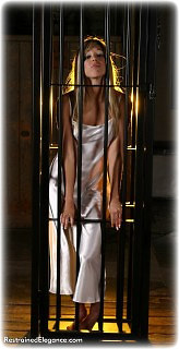 Bondage photo pic picture Belle and Sabrina barefoot, satin, shoes, cage, silk, lingerie
