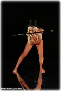 Bondage photo pic picture Belle rope bondage, barefoot, nude, crotch rope, uniform