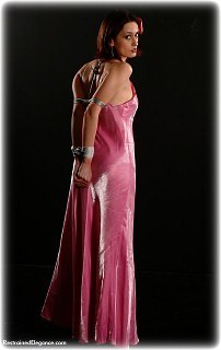 Bondage photo pic picture Bianca ballgown, barefoot, rope bondage, satin