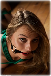 Bondage photo pic picture Chloe Toy rope bondage, ballgag, barefoot, blonde, hogtie, nude, ungagged