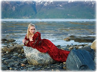 Bondage photo pic picture Katy Cee rope bondage, boots, medieval, outdoor, ungagged