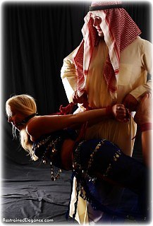 Bondage photo pic picture Missey ballgag, barefoot, harem, hogtie, humiliation, rope bondage, slave training