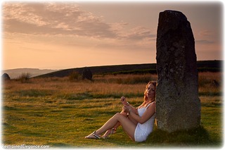 Bondage photo pic picture Penny Lee barefoot, handcuffs, leg irons, lingerie, metal bondage, outdoor, dress