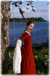 Bondage photo pic picture Pling rope bondage, barefoot, medieval, outdoor