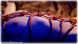 Bondage photo pic picture Chloe Toy rope bondage, barefoot, bedroom, blonde, crotch rope, ungagged