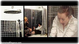 Bondage photo pic picture Ariel Anderssen and Sophia Smith girlgirl, rope bondage, satin, blouse, humiliation, shoes