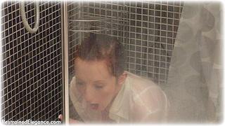 Bondage photo pic picture Ariel Anderssen and Sophia Smith girlgirl, rope bondage, satin, blouse, humiliation, shoes