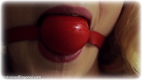 Free bondage photo Ariel Anderssen ballgag, rope bondage, self bondage, shoes, business wear, stockings